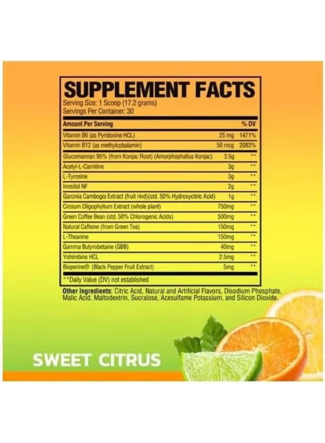 RAW Nutrition: Burn Sweet Citrus (500mg)