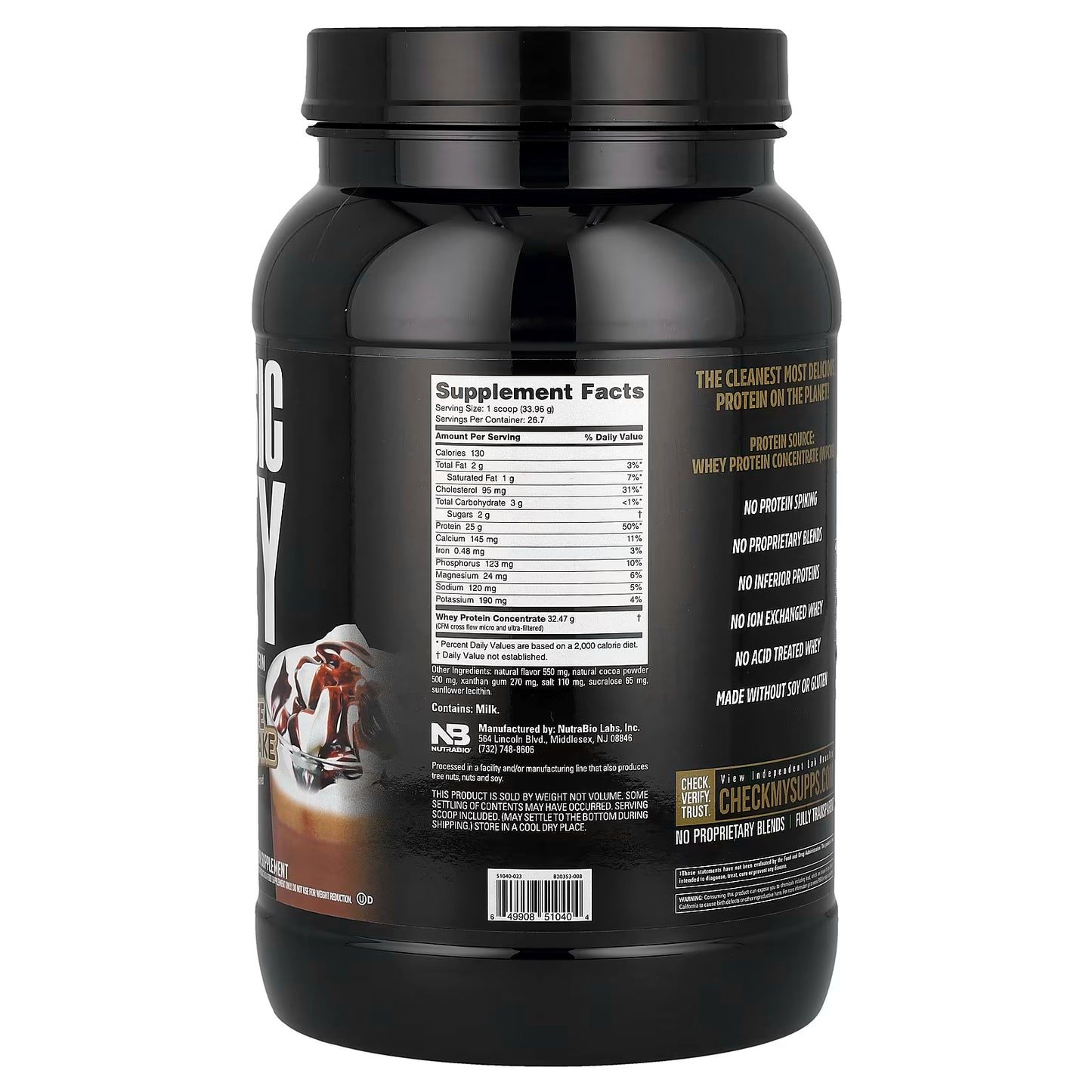 Nutrabio Classic Whey Protein 2lb