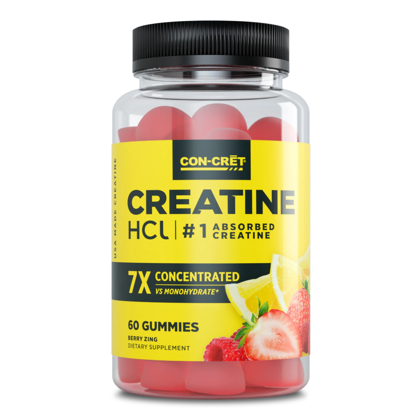 Con-Cret: Creatine HCL: Gummies Berry Zing 90 bag