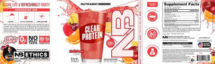 NutraBio Clear Whey Protein Isolate