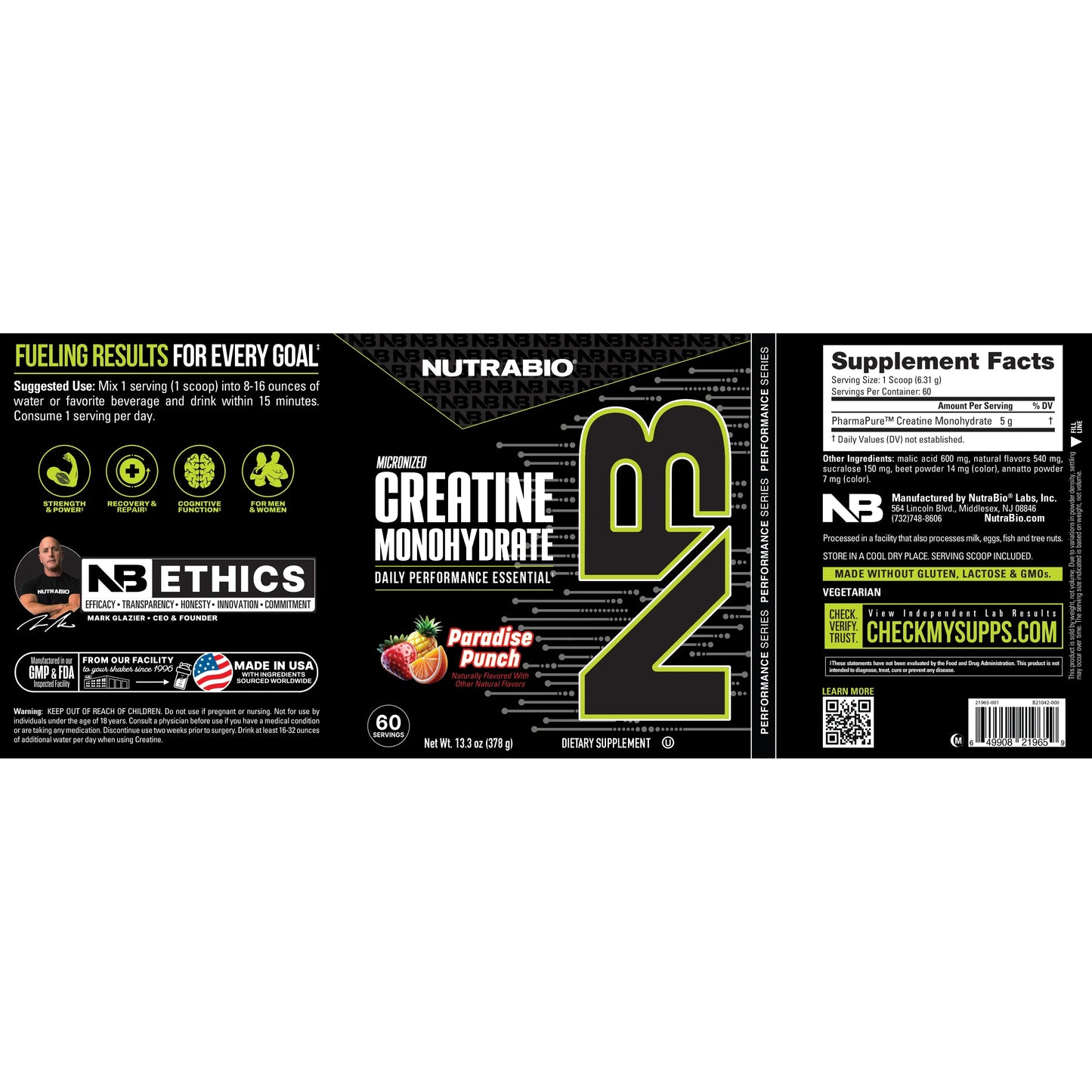 NutraBio Creatine Burst Island Splash